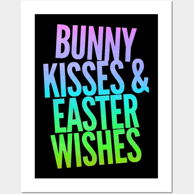 Bunny Kisses and Easter Wishes Neon Wall Art by Glenn Landas Digital Art